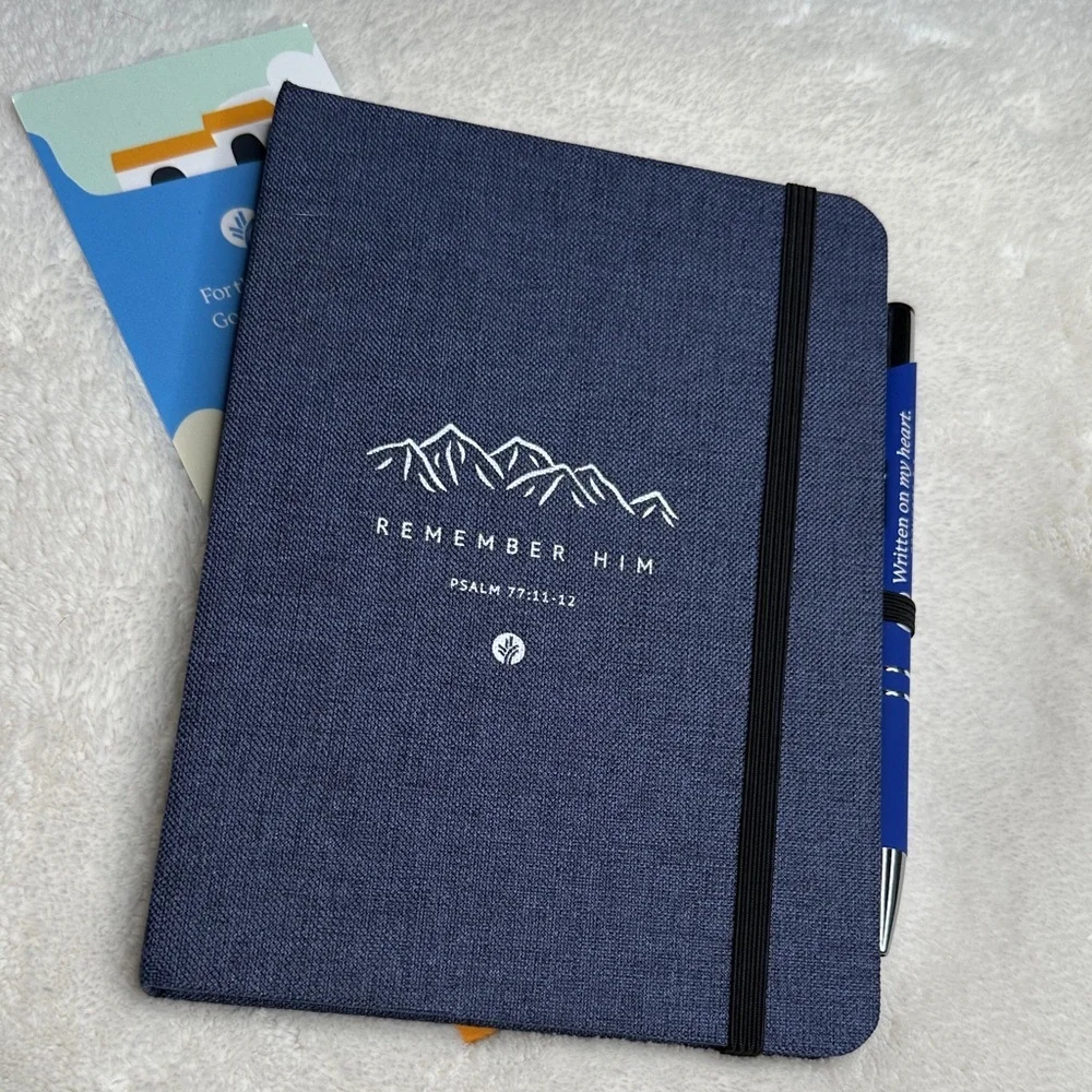 Psalm 77:11-12 Remember HIM Prayer Journal & Proverbs Pen & Two Sided Bookmark